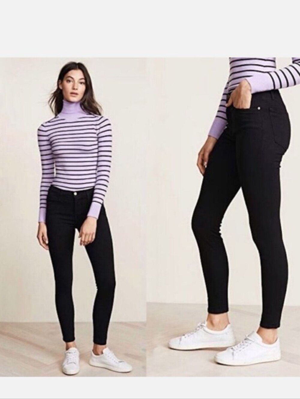 FRAME Black High-Rise Skinny Jeans - Women's